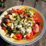 Greek Lunch Box Salad with Feta Cheese and Mint Dressing