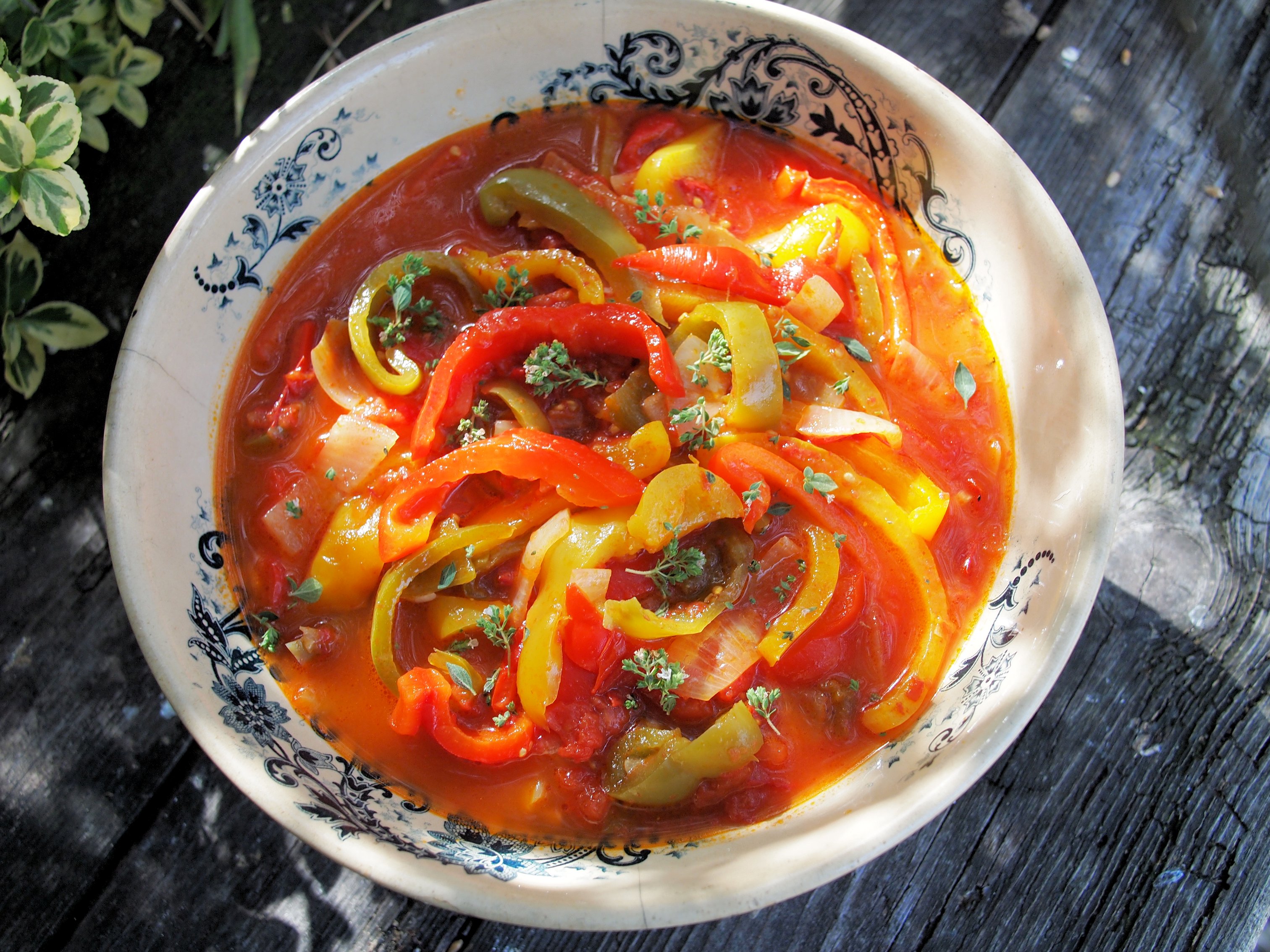 La Peperonata - Bell Peppers in Tomato Sauce - Inside The Rustic Kitchen