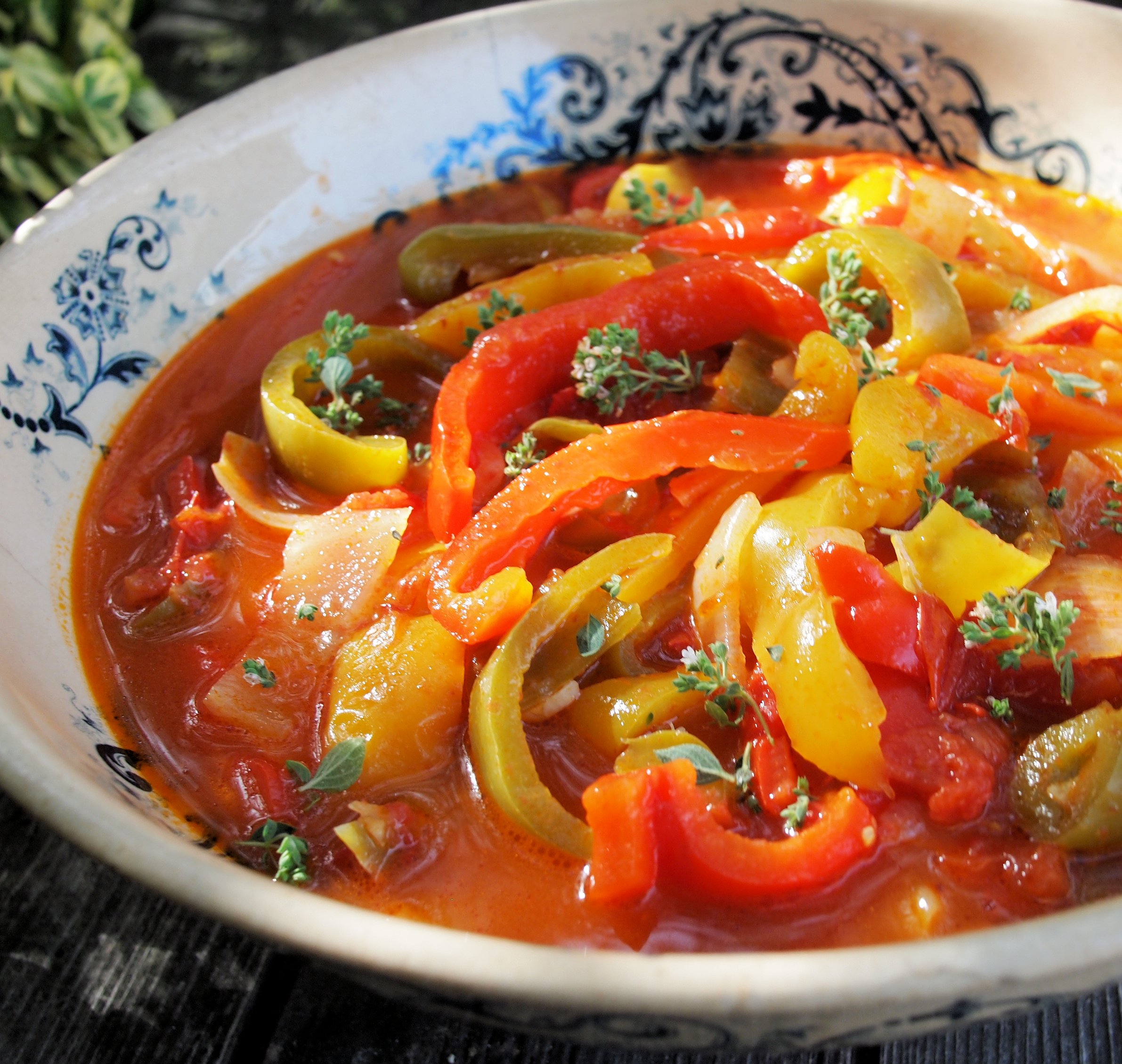 La Peperonata - Bell Peppers in Tomato Sauce - Inside The Rustic Kitchen