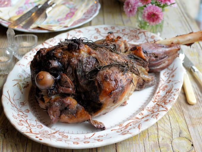 Organic Easter Menu French Herb & Garlic Lamb and Pots au Chocolat