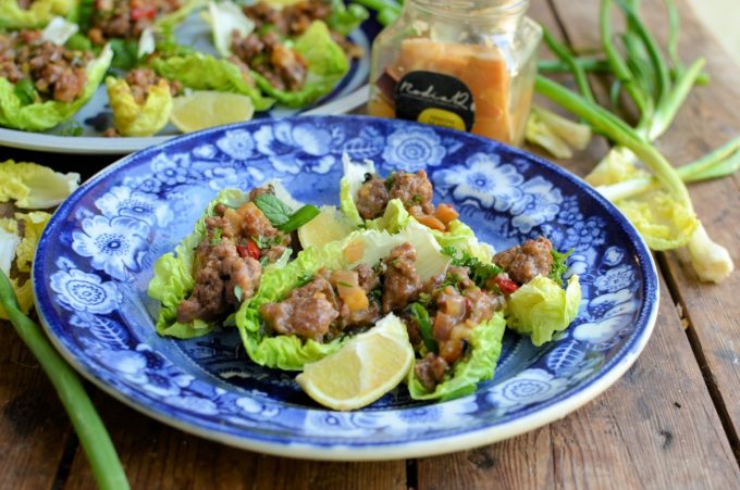 Spicy Beef Larb Lettuce Wraps Lavender And Lovage