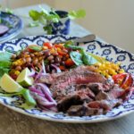 Steak and Mexican Bean Salad with Baby Spinach