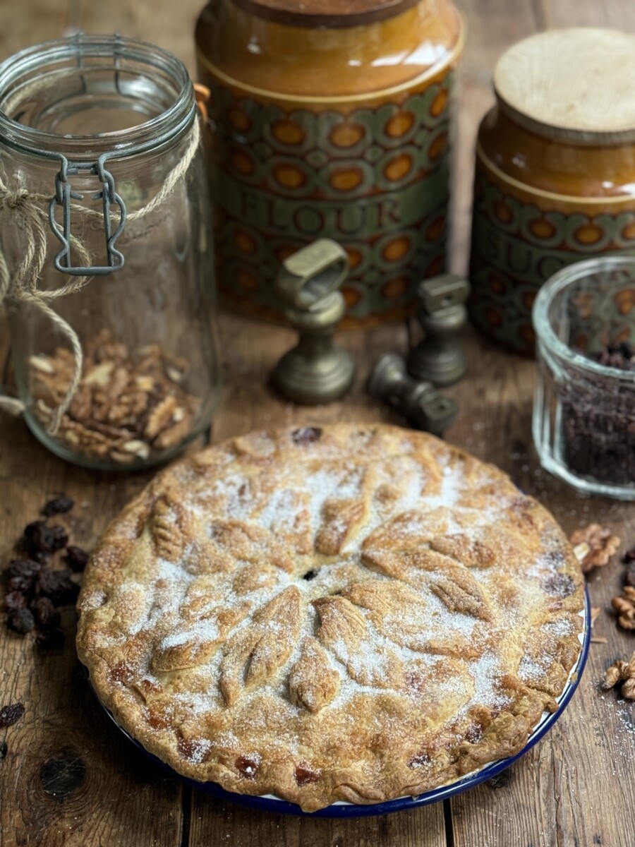 Bolo Yorkshire Sly (torta de frutas secas e nozes)