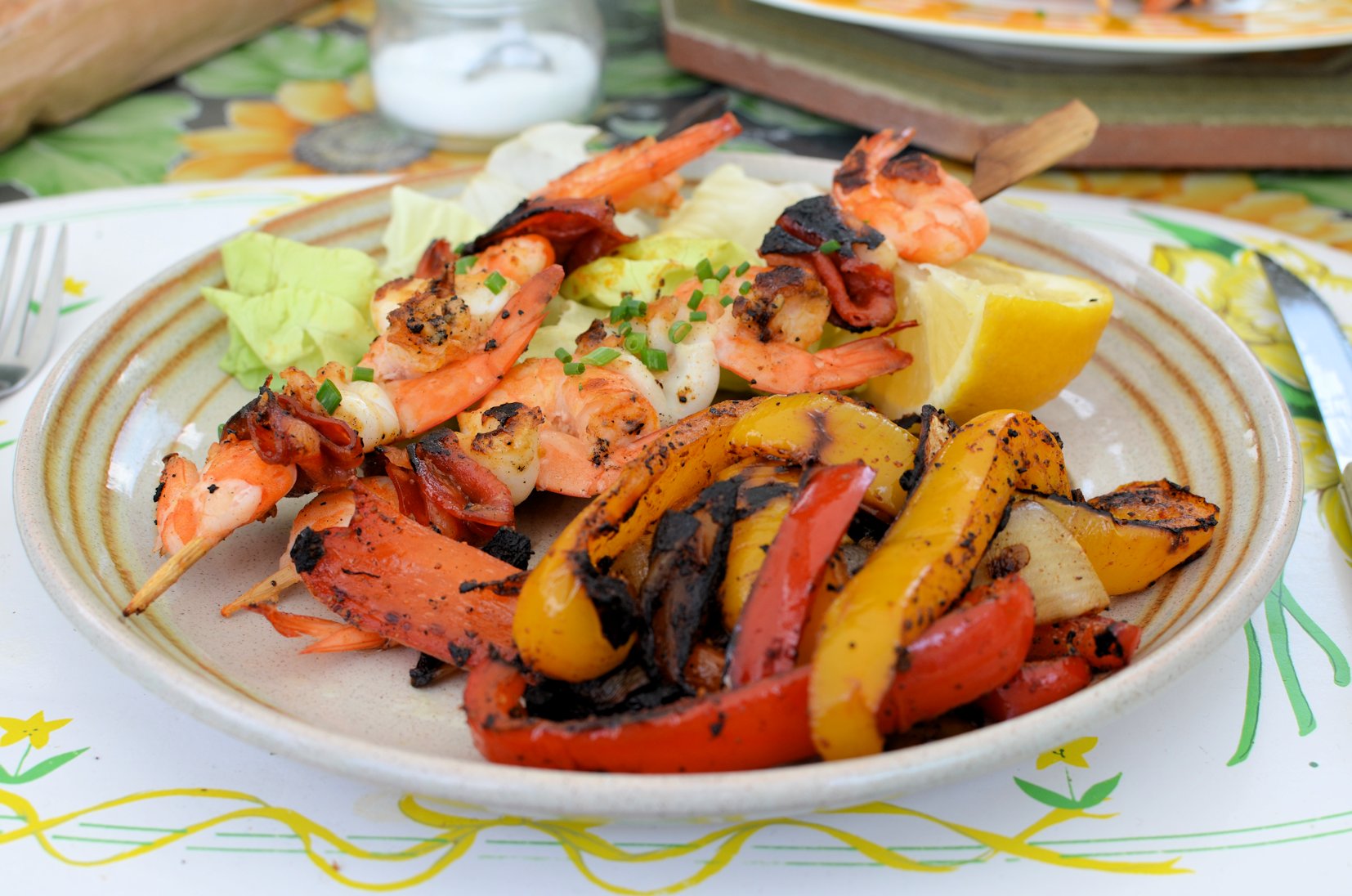 spanish-seafood-chorizo-skewers-and-spicy-pepper-stir-fry-recipes